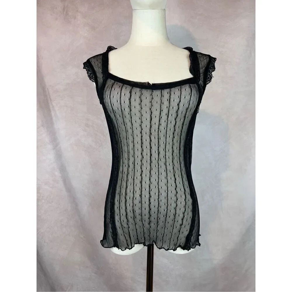 Vintage Y2K Forever Twenty One 21 Baby Doll Lace Tank Top Grunge Emo